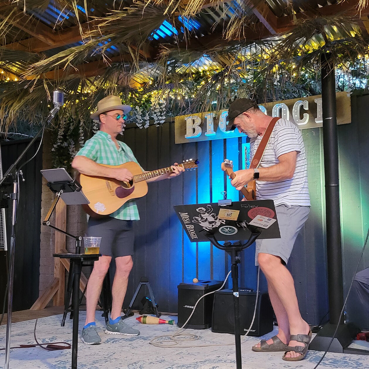 Photo of Jim Foley and guest performing with Martin guitar 